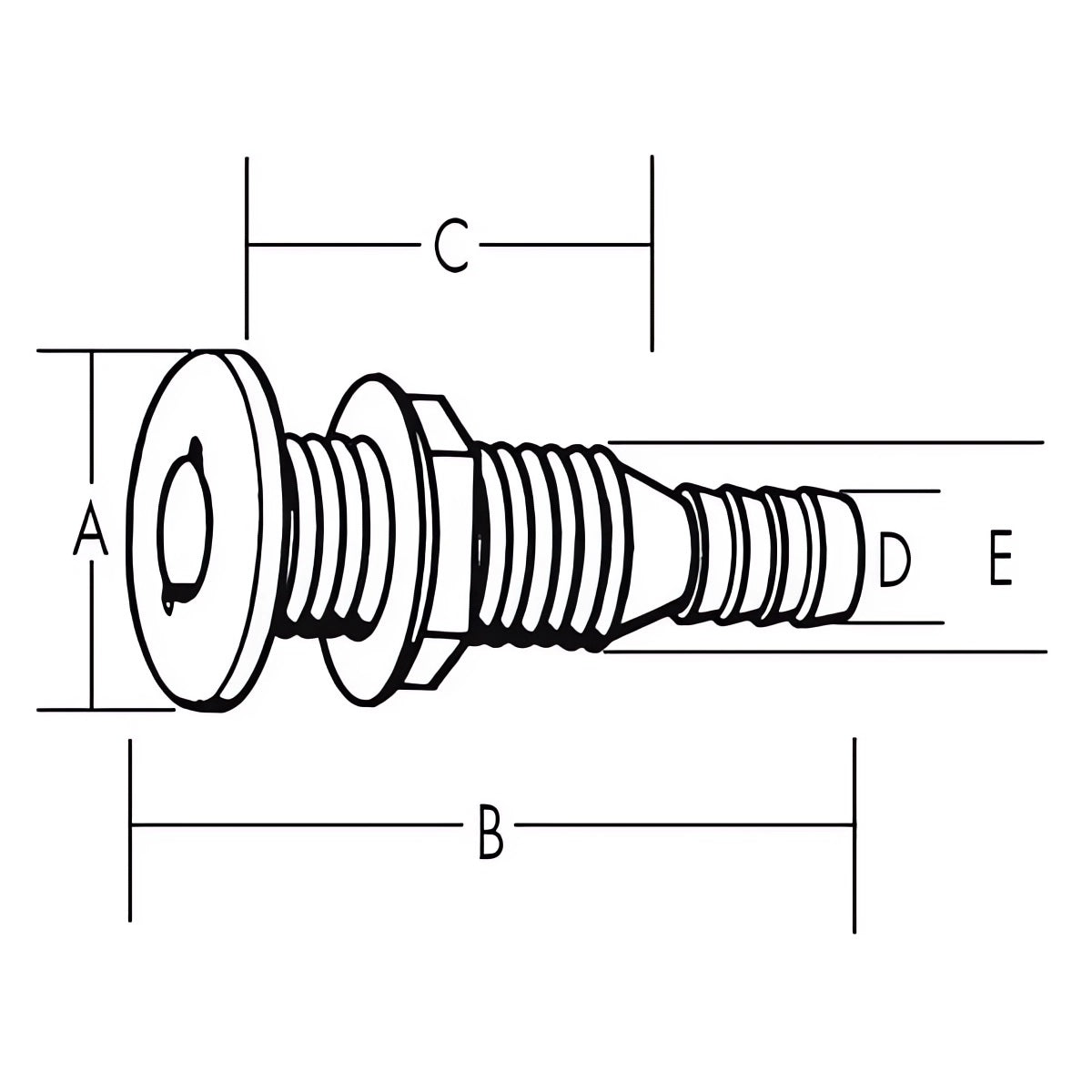 Straight Thru-Hull Fittings XL 1-1/8"