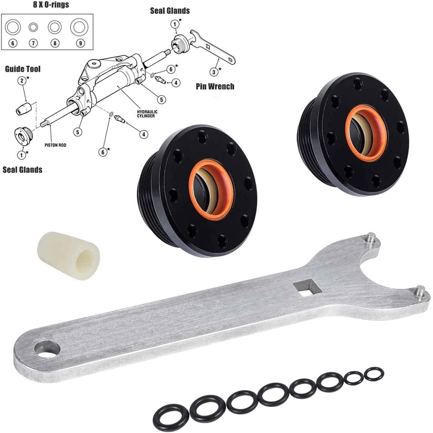 Hydraulic Cylinder Seal Kit with Wrench