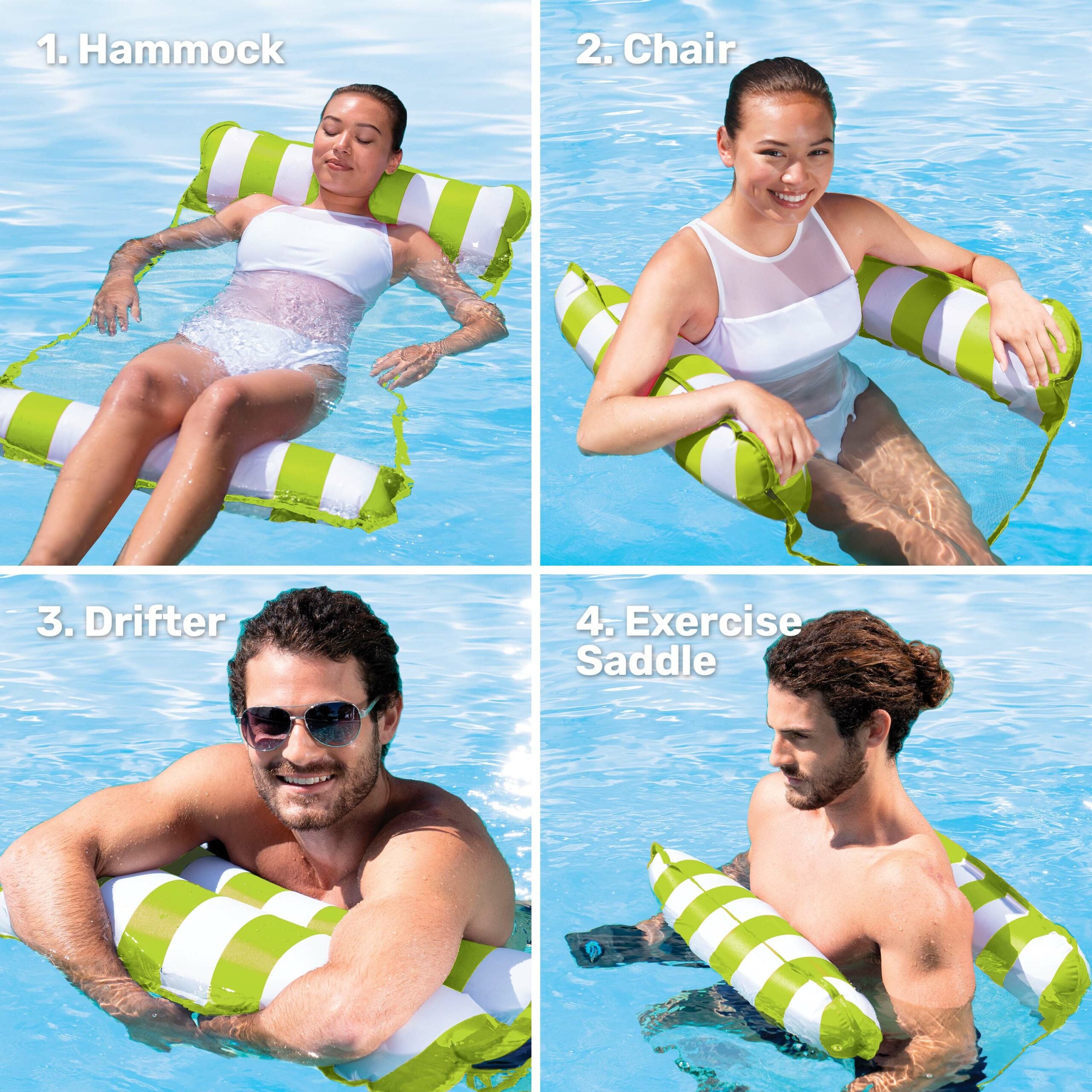 4-in-1 Monterey Hammocks Inflatable Pool Float