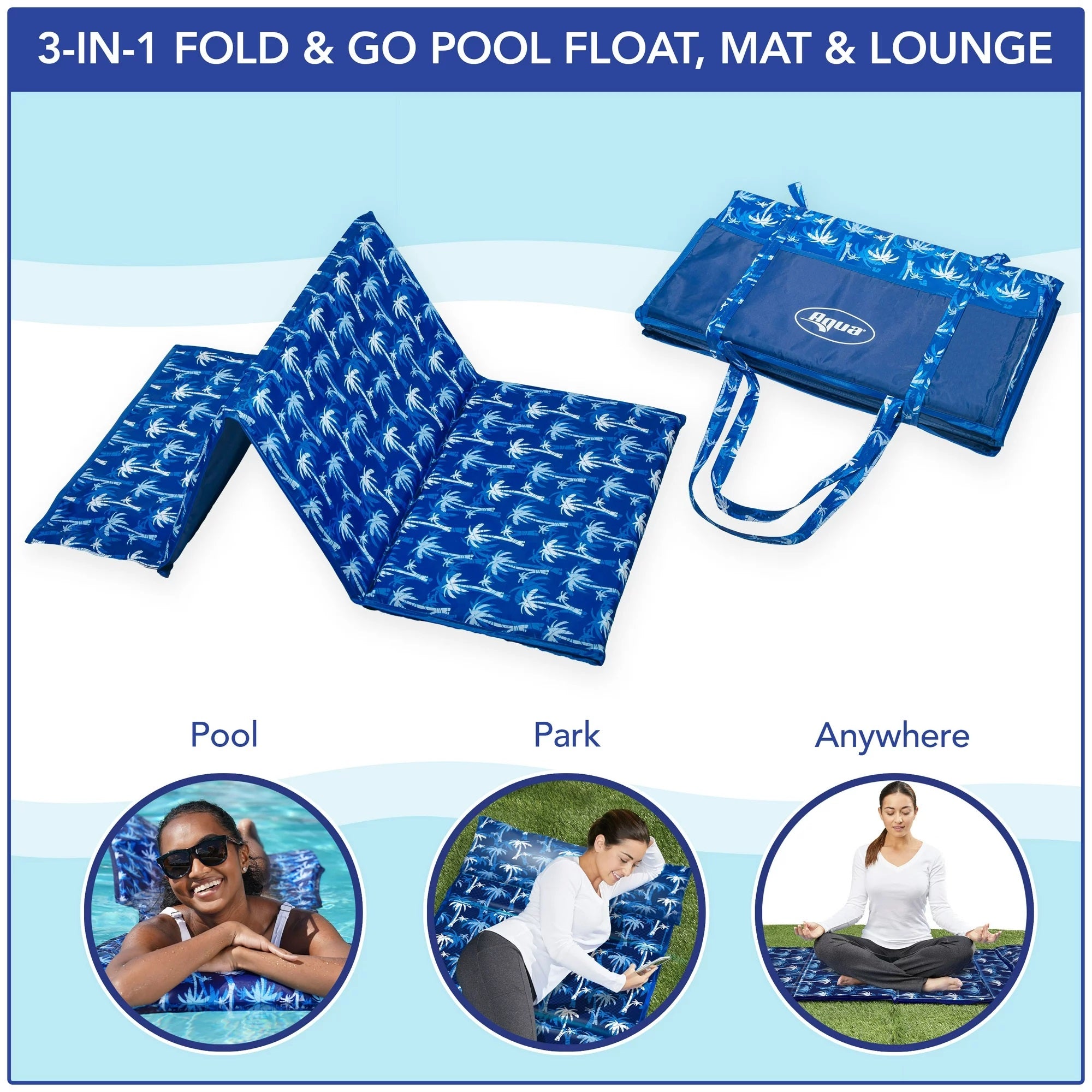 Aqua 3-in-1 Unisex Adult Fold & Go Pool Float