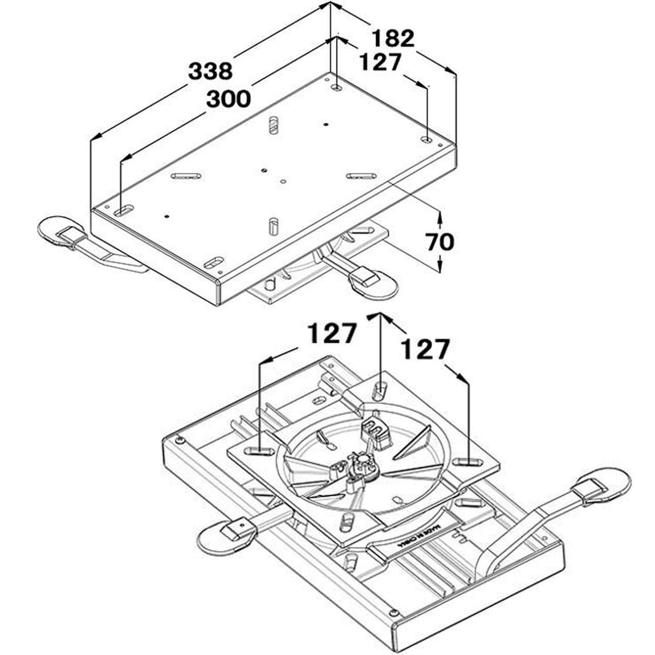 Double-Sided Seat Slide with Swivel 383120L