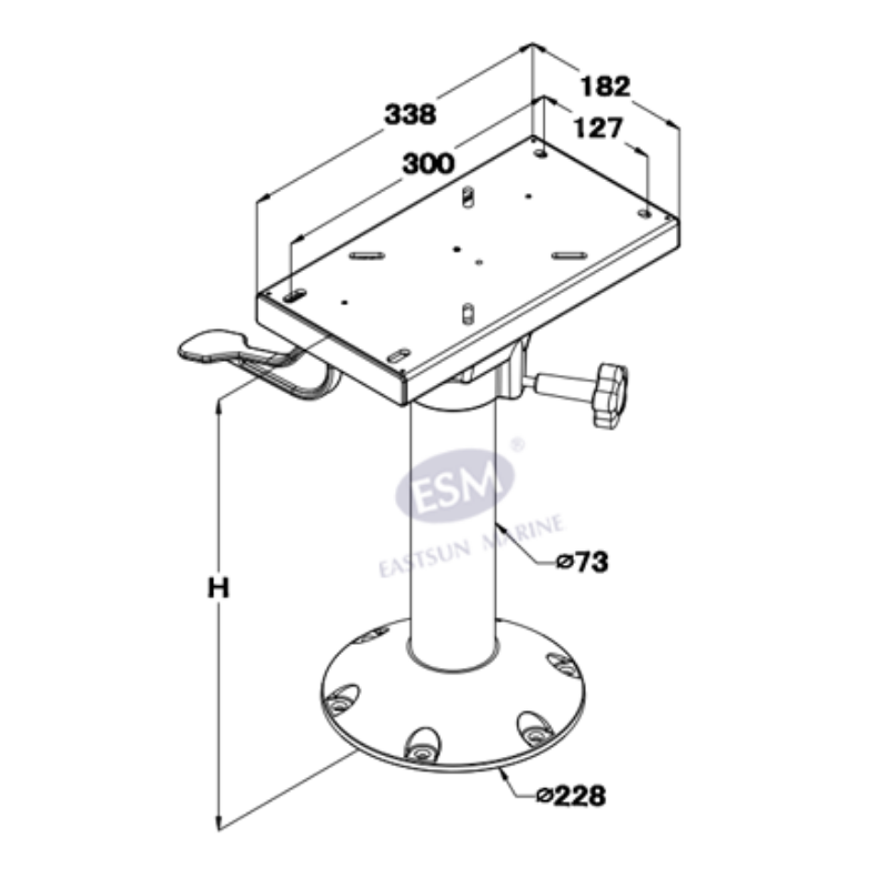 Fixed Seat Pedestal with Swivel