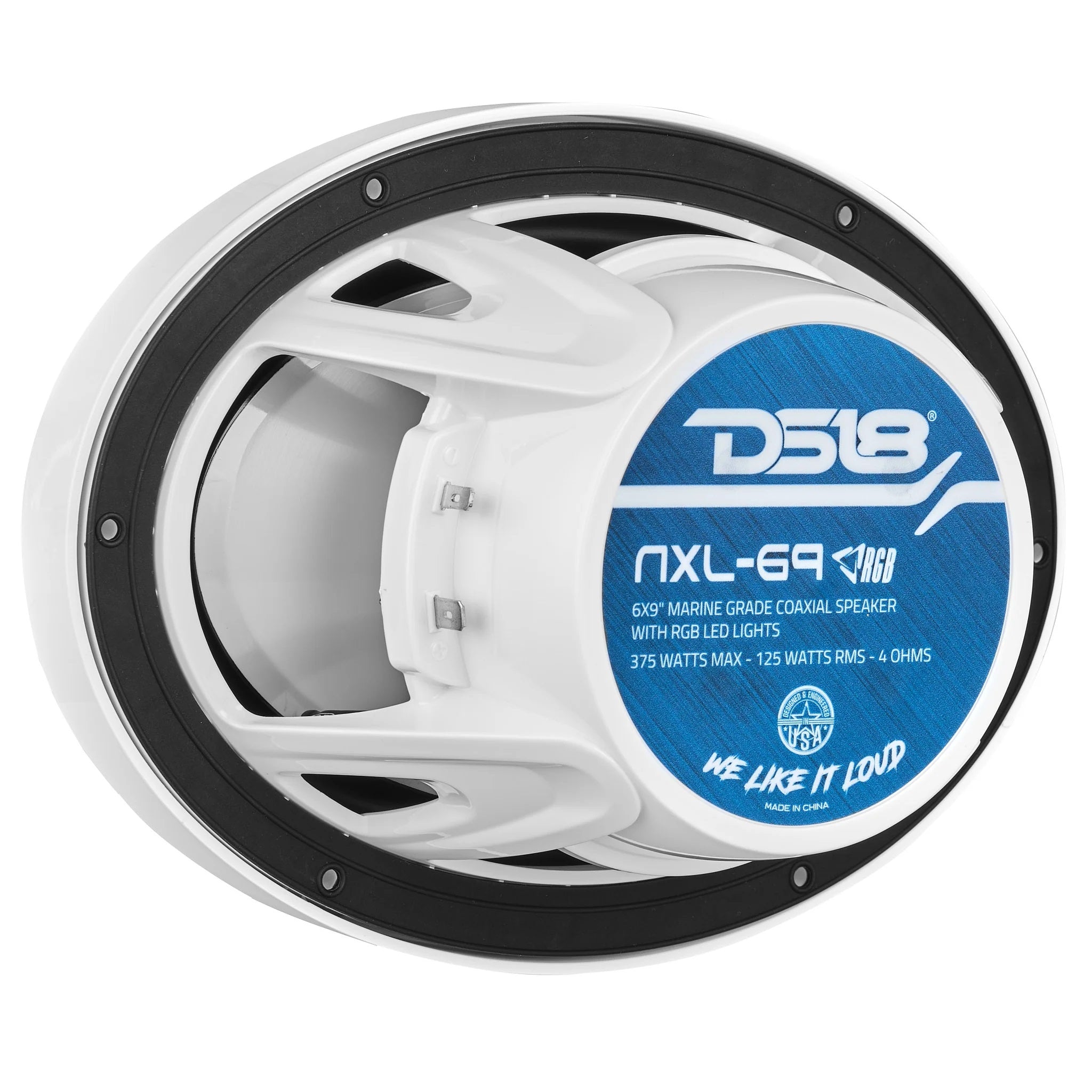 Coaxial Marine Speaker With LED RGB Light 375 MAX Peak Watt