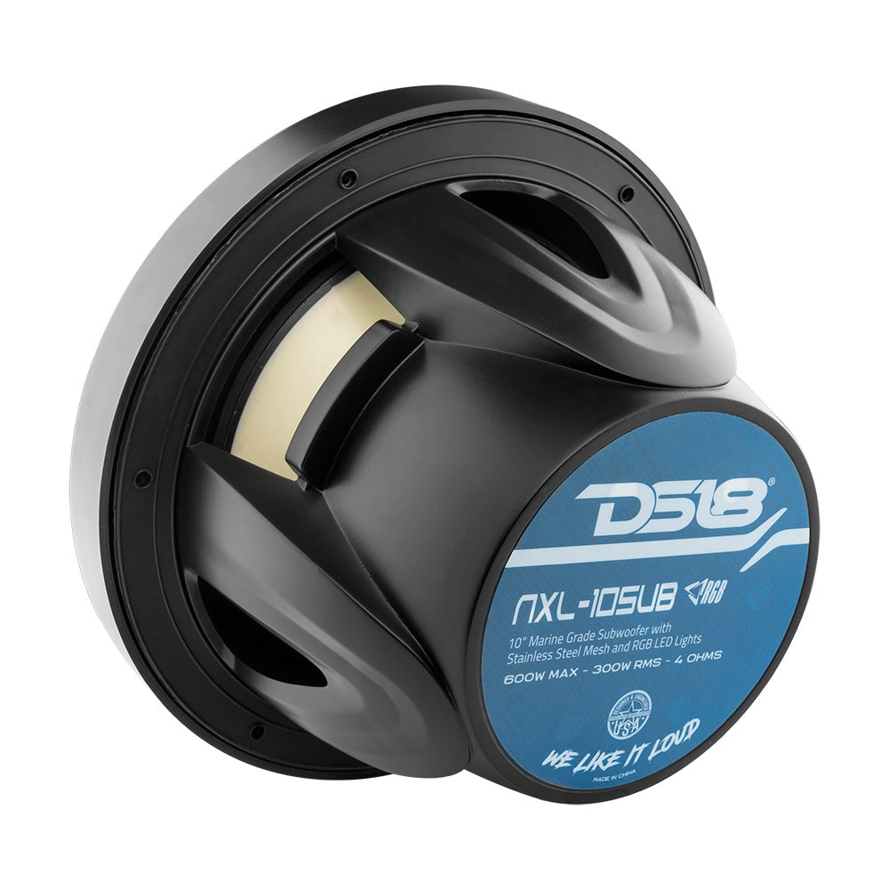 Marine Subwoofer With LED RGB Lights 300 MAX Peak Watt