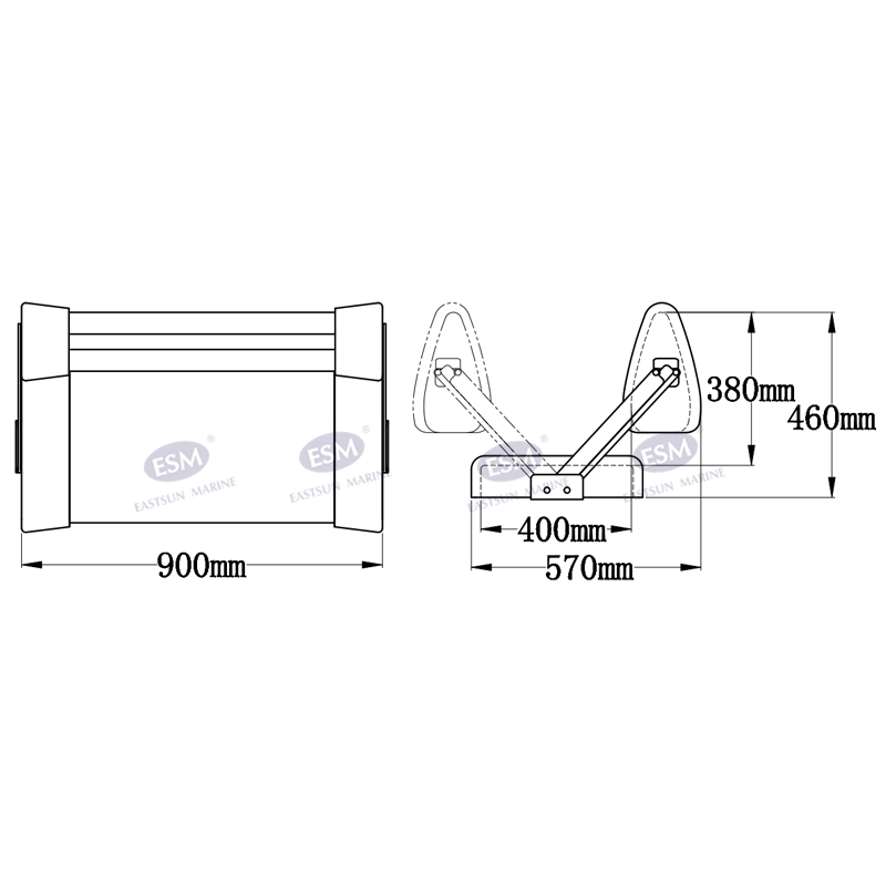 Two Way Flip Back Double Seat