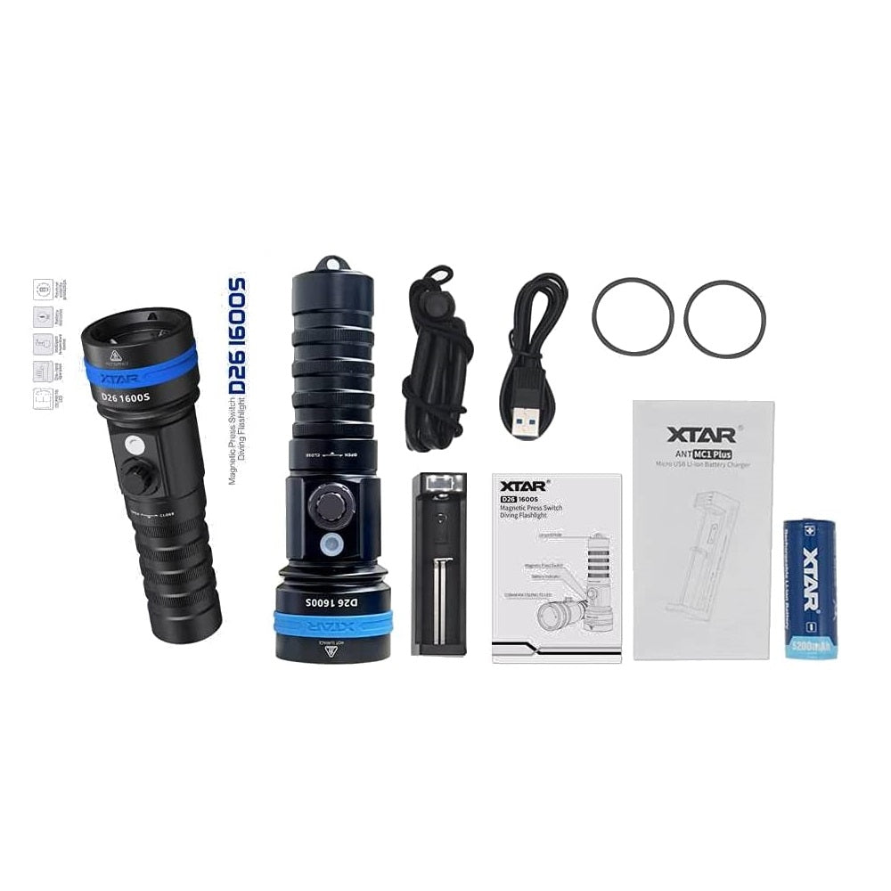 Diving Flashlight D26 1600S