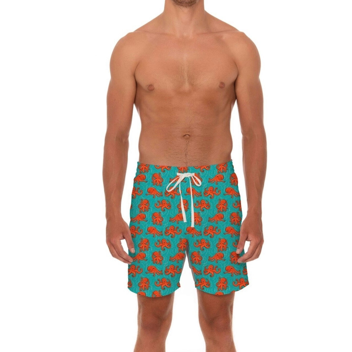 Orange Octopus Swim Trunk