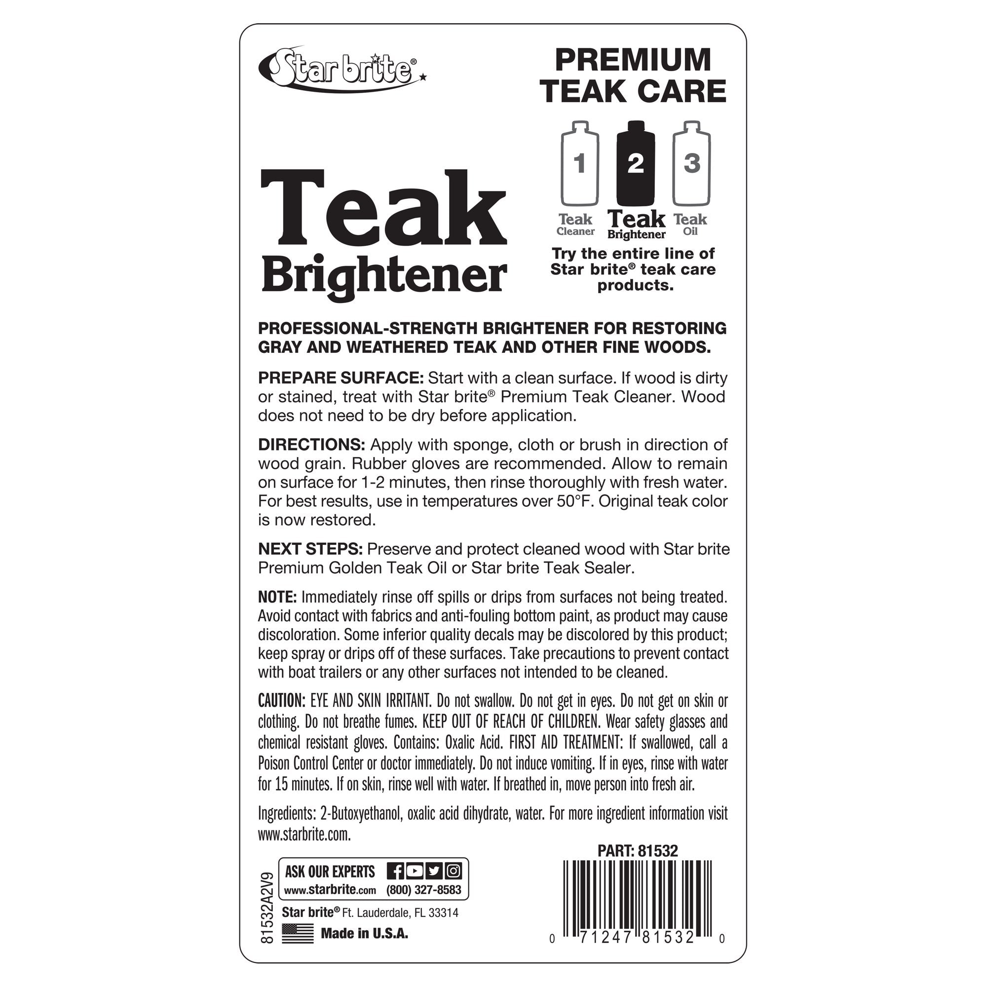 Premium Teak Brightener -Step 2