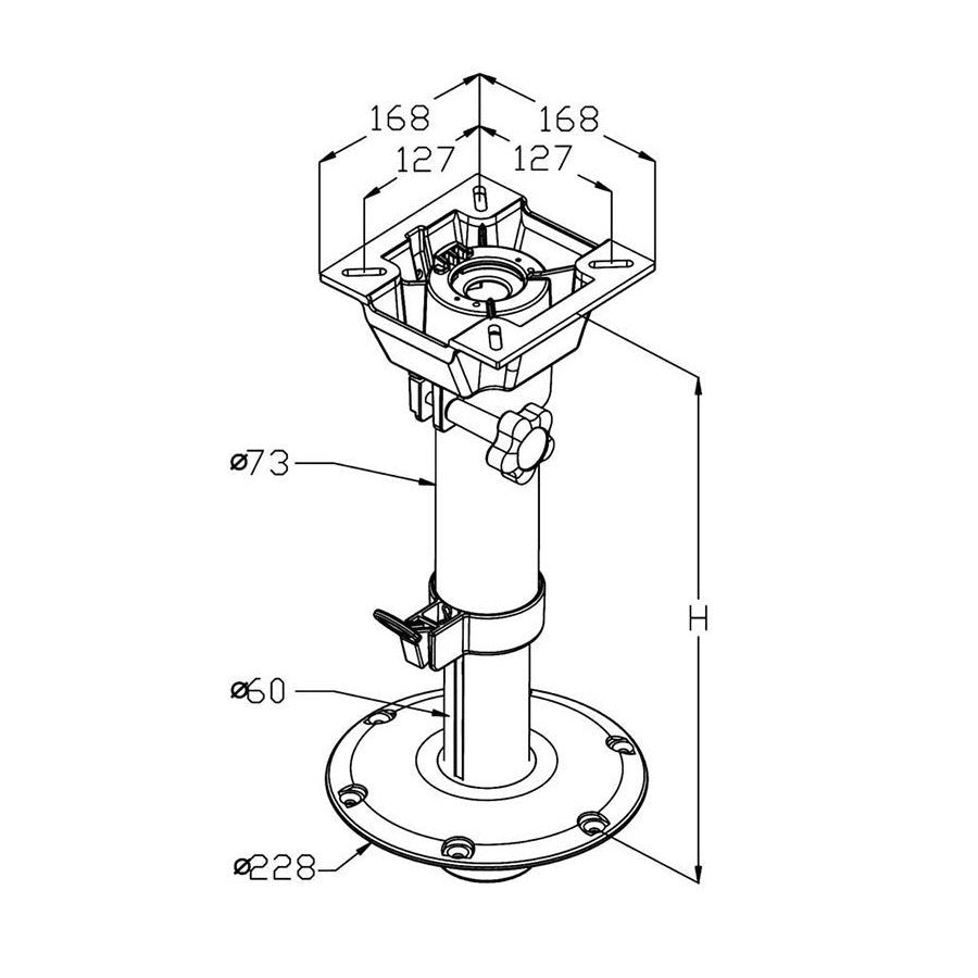 Adjustable Seat Pedestal with Swivel