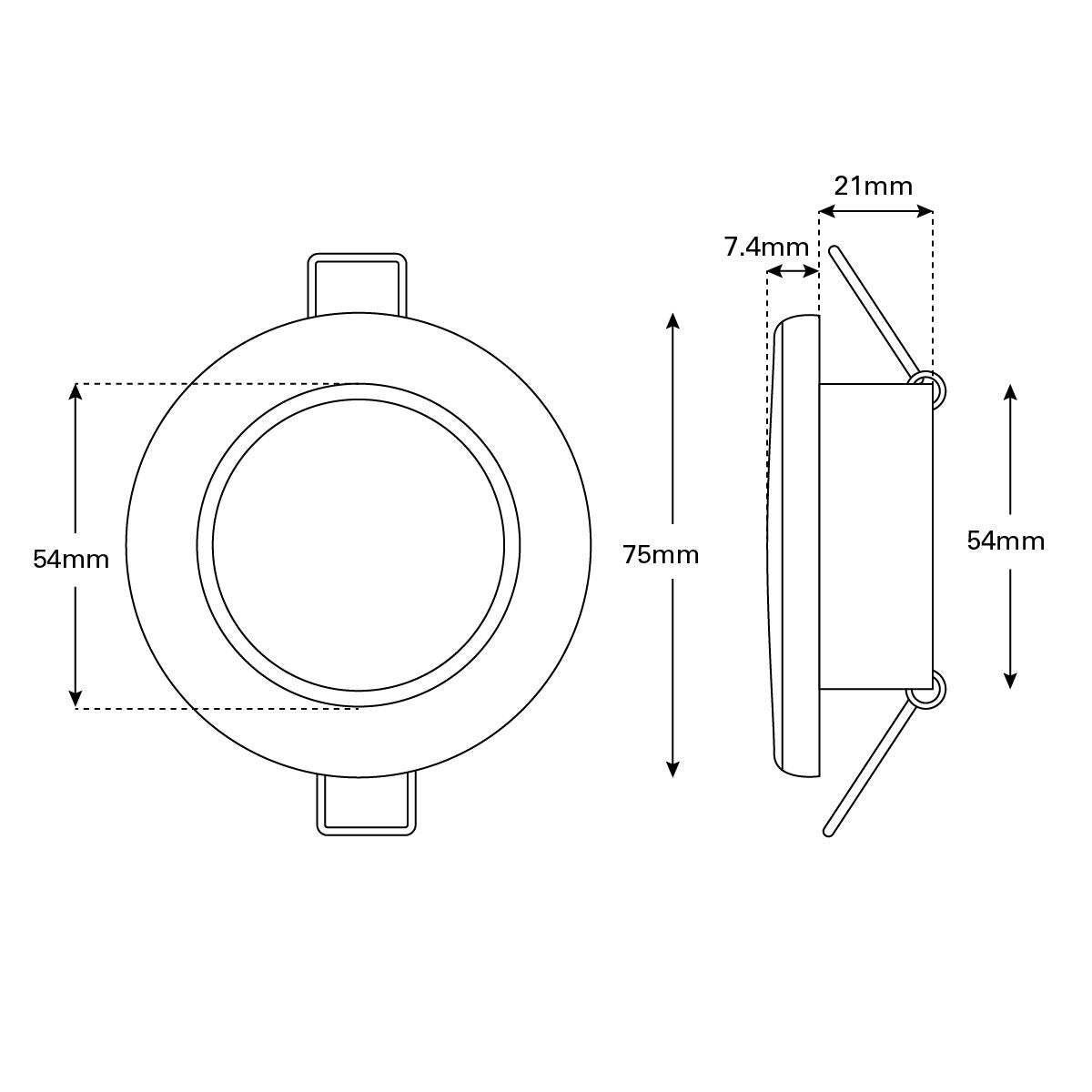 Apelo EuroLED75 RGB Downlight Plastic trim