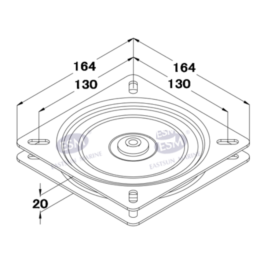 Carbon steel swivel seat 383010