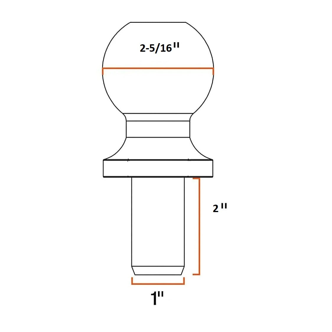 Trailer Hitch Ball 2-5/16"