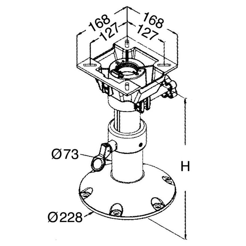 Adjustable Pedestal with Swivel