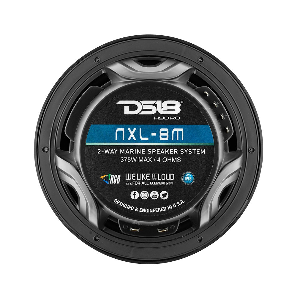 Coaxial Marine Speaker With LED RGB Light 375 Watt NXL-8M