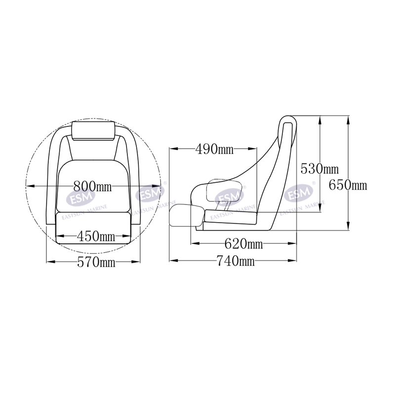SD51 Flip Up Seat With Pillow