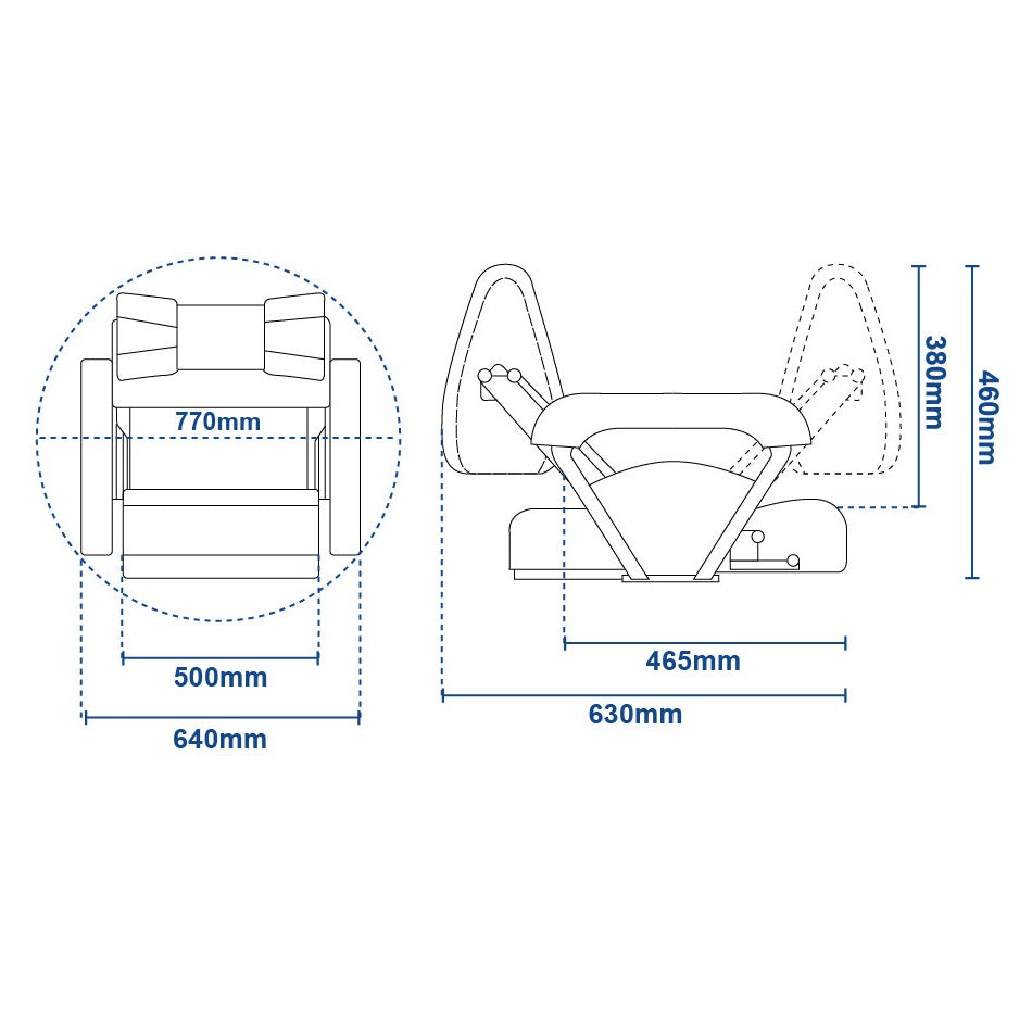 ST46 Flip-Up Flip-Back Helm Seat