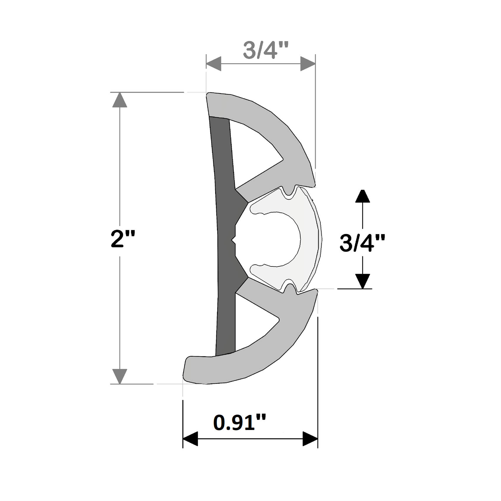 Suproflex Medium Rub Rail Kit 80'  V11-9990GRD80-2