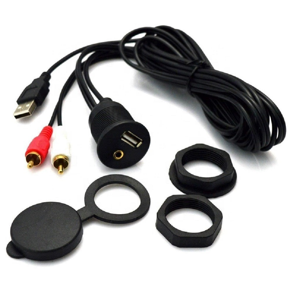 Panel Mount USB & AUX connector