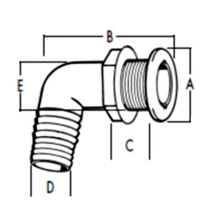 Thru Hull Fittings 90 Degree