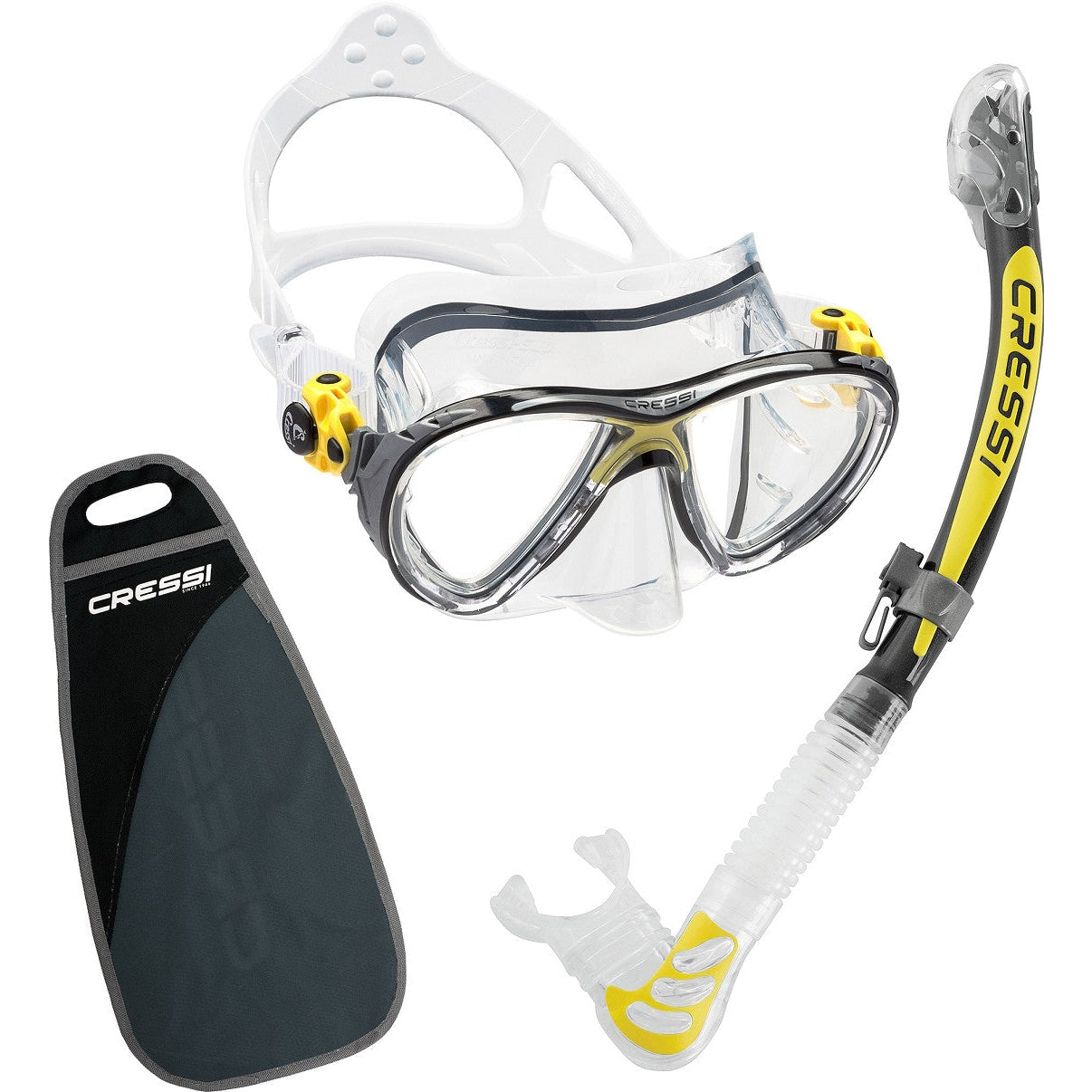 Cressi Big Eyes Evolution Dive Mask with Alpha Ultra Dry Snorkel Combo Set