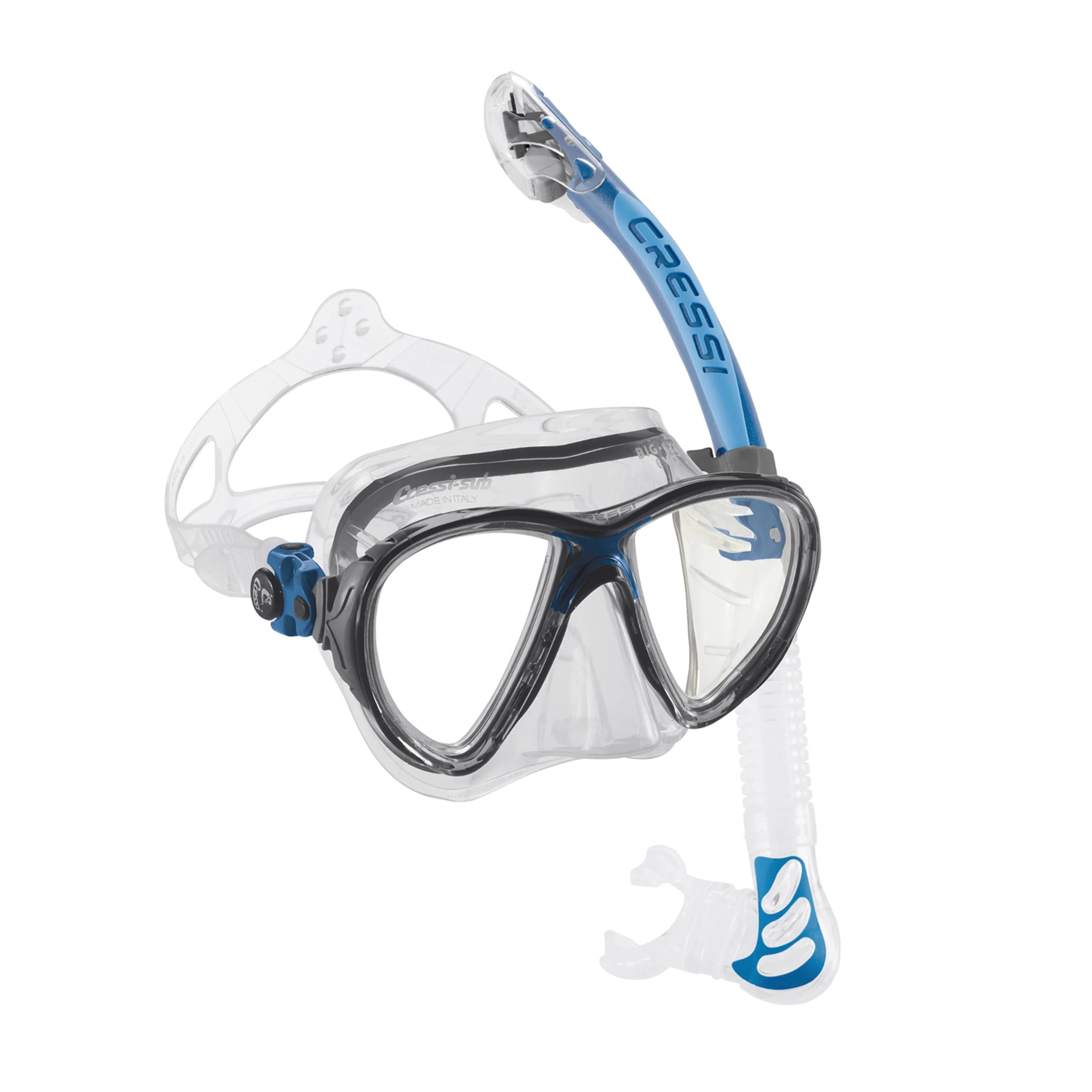 Cressi Big Eyes Evolution Dive Mask with Alpha Ultra Dry Snorkel Combo Set