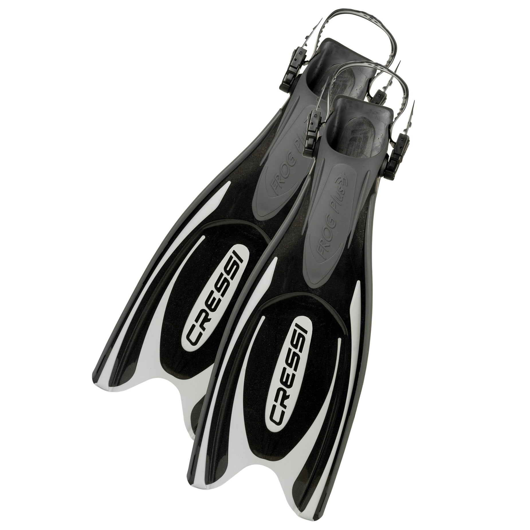  Frog Plus open heel scuba diving fins.