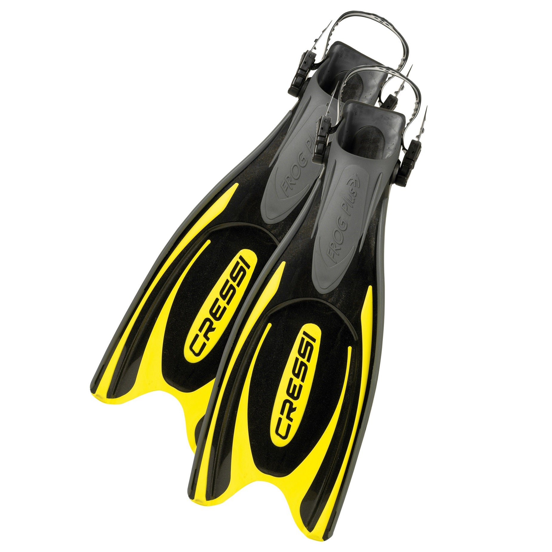  Frog Plus open heel scuba diving fins.