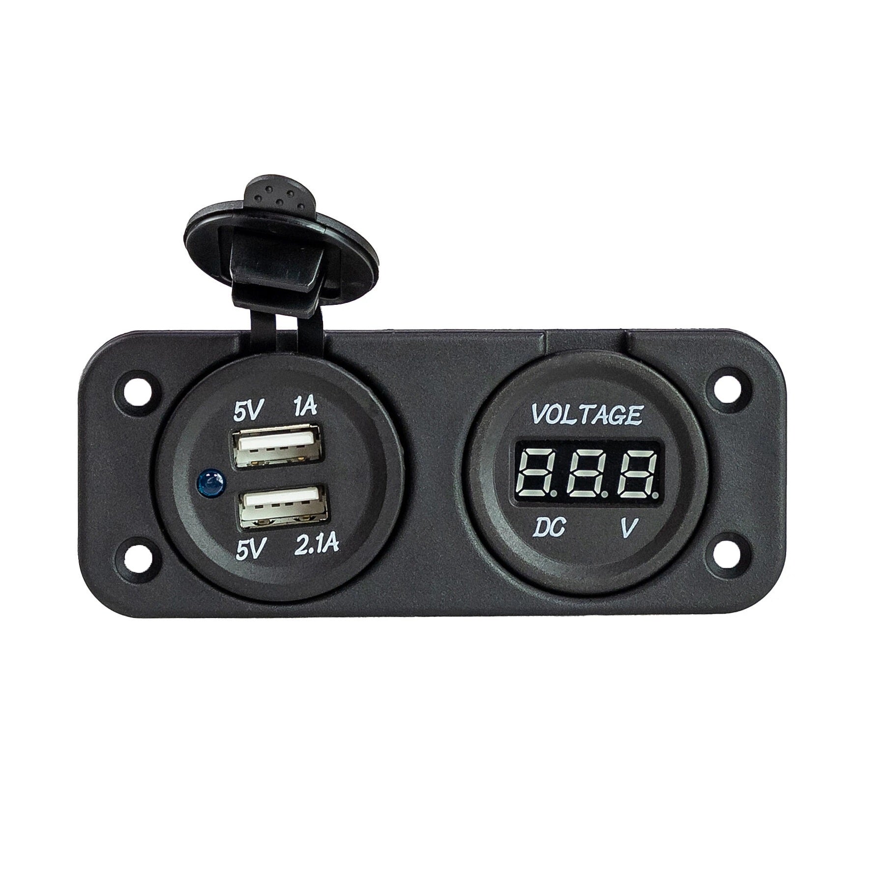 2 Port USB Socket with Volt Meter